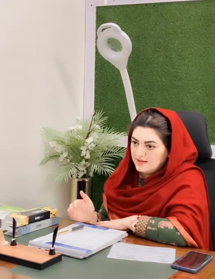Dr Taskeen Iqbal at her consultation desk in Bahria Town, Rawalpindi