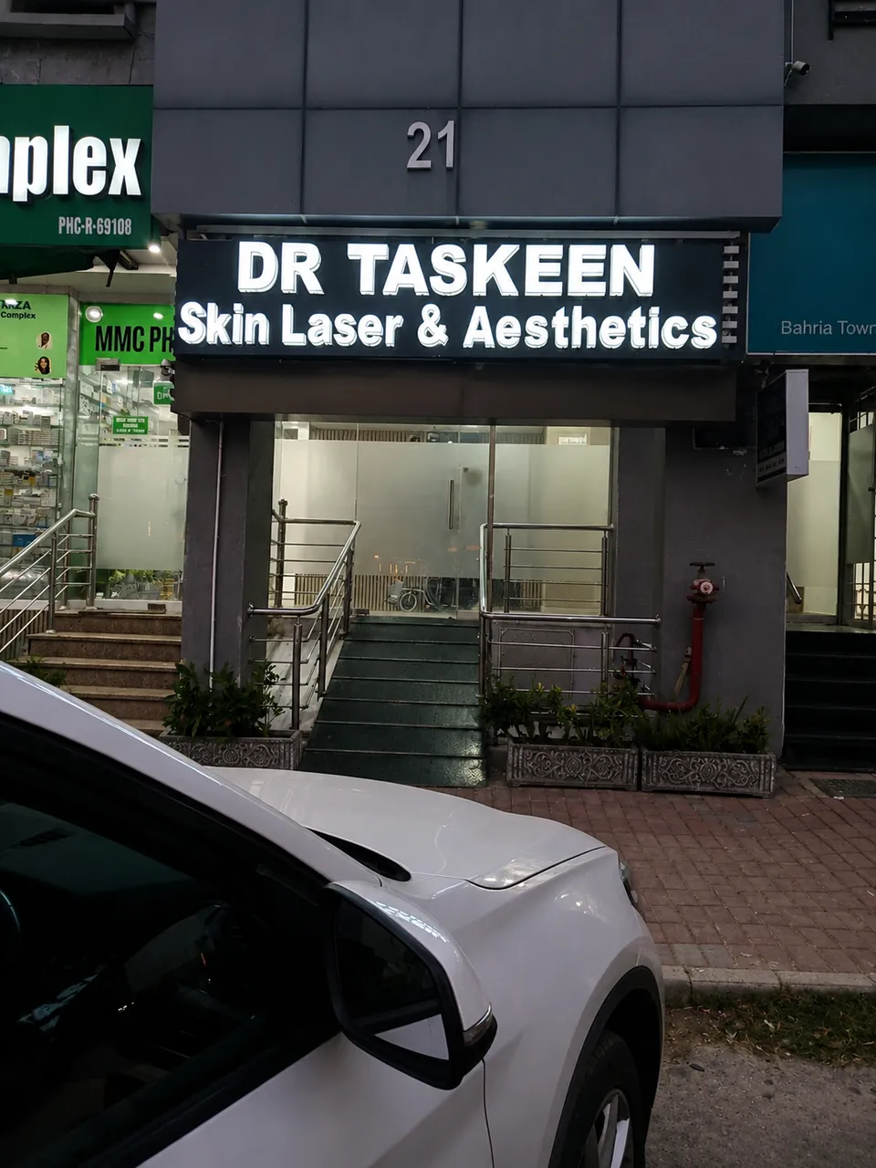 Dr Taskeen Iqbal Skin, Laser and Aesthetics clinic exterior in Bahria Town, Rawalpindi